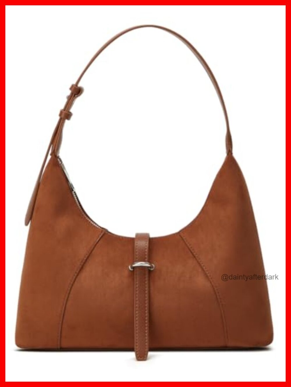 Faux Suede Crossbody Shoulder Bag Small Dumpling Handbag Zipper Purse